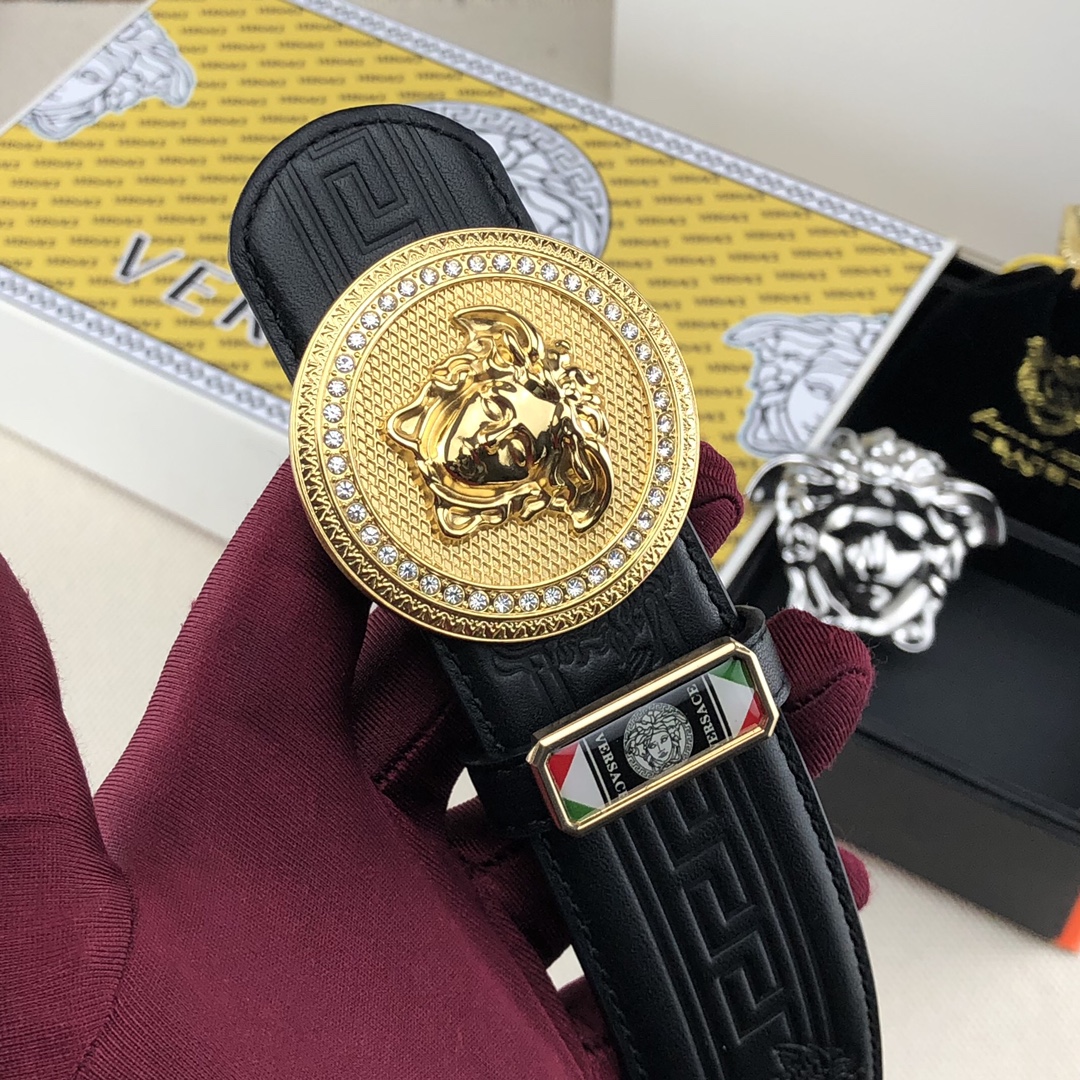 Versace Double-Buckle Belt Set