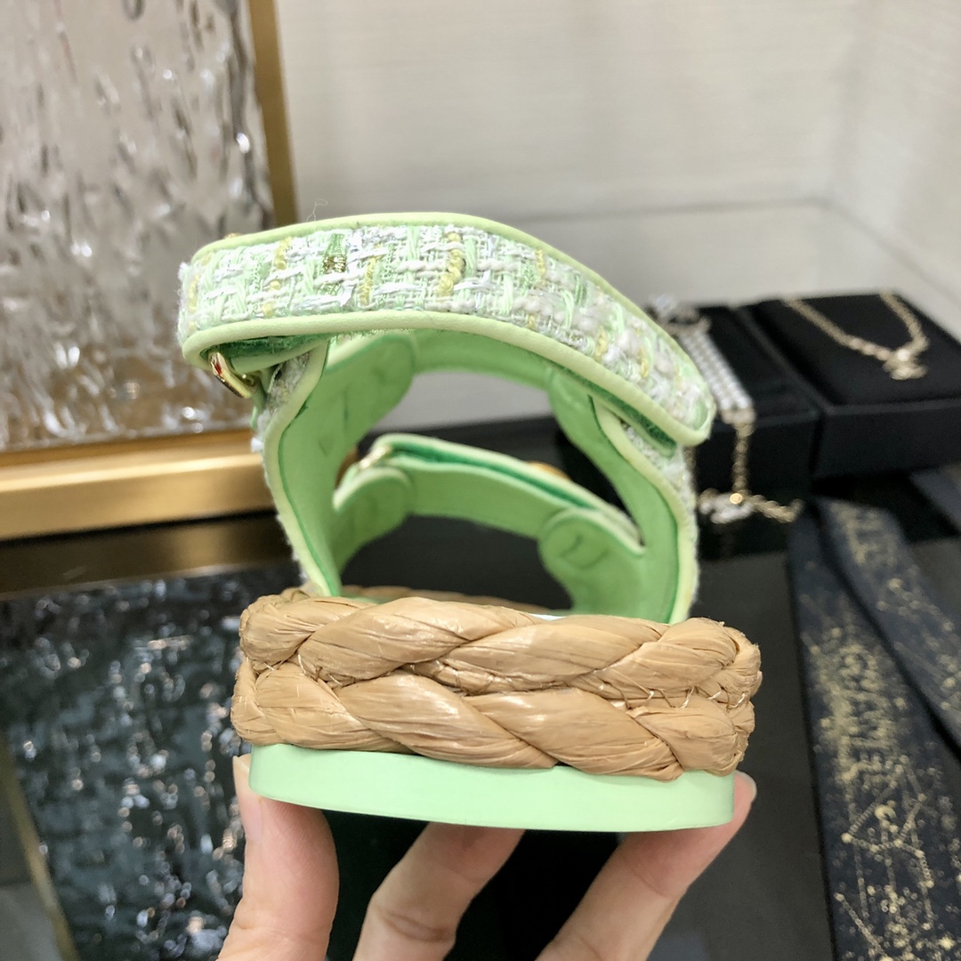 Chanel Woven Velcro Sandals