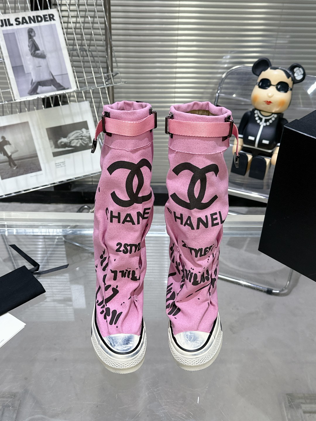 Chanel Pure Cotton Canvas High-Top Shoes