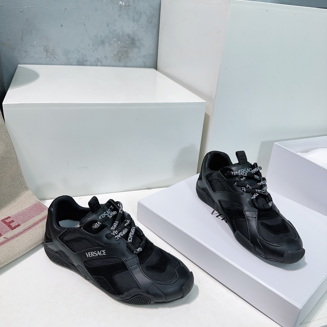 Versace Galaxia Leather Sneakers Casual Shoes