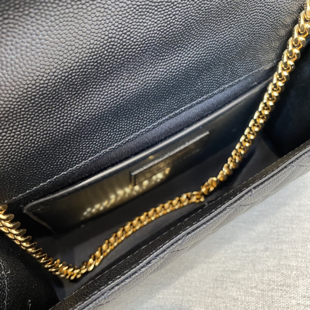 Saint Laurent Caviar Small Grain Leather Chain Bag