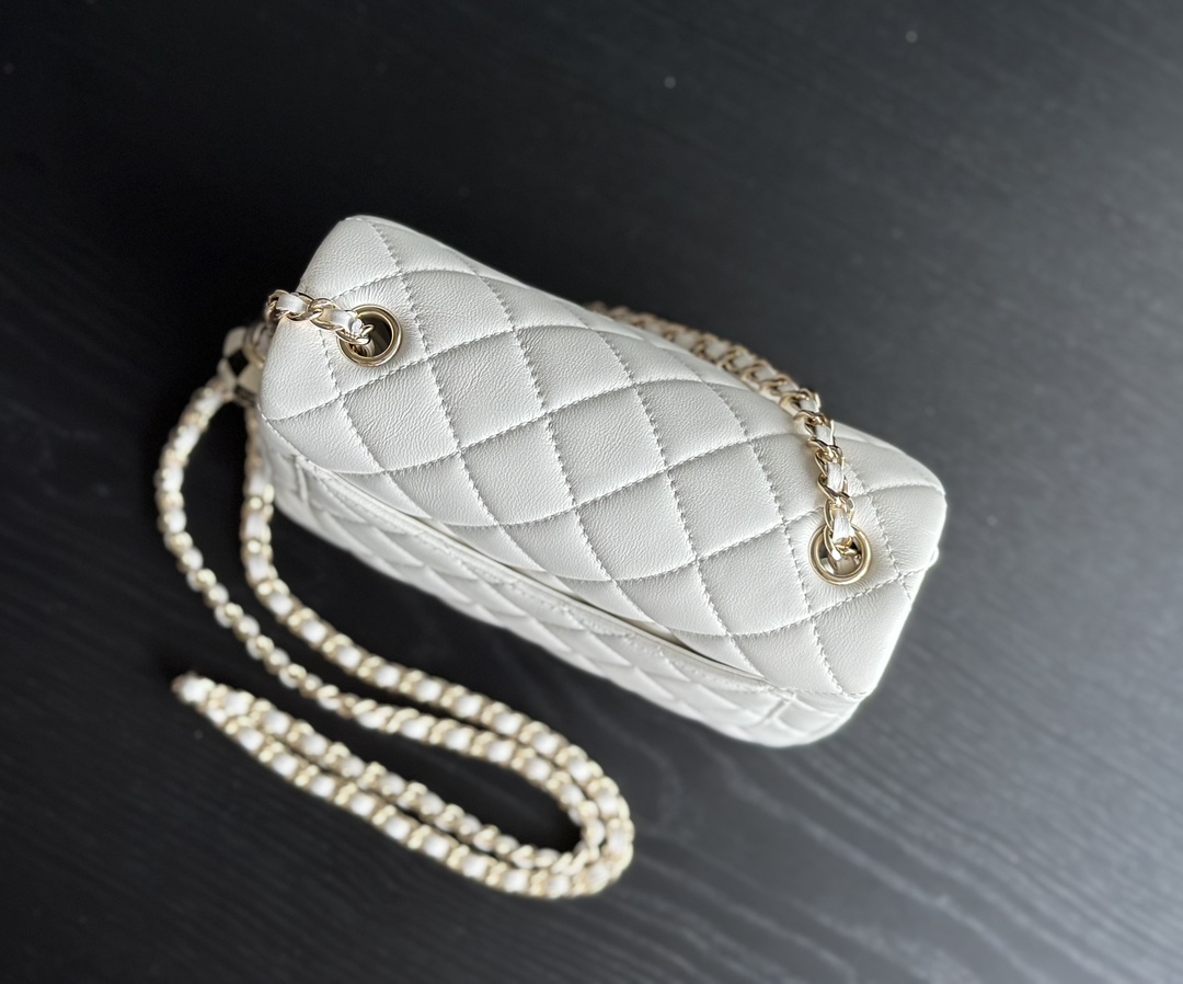 Chanel Black Calfskin Chain Bag