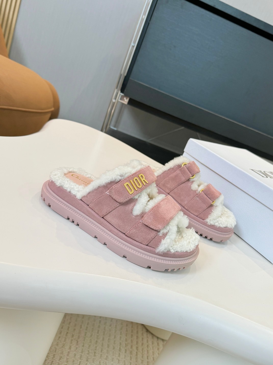 DIOR Act Autumn-Winter Wool Slide Sandals