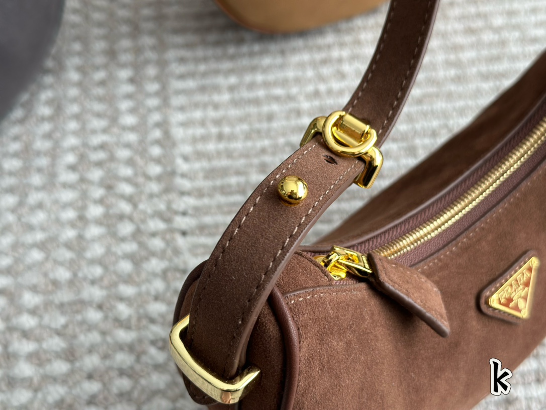 Prada Arqué Velvet Underarm/Shoulder Bag