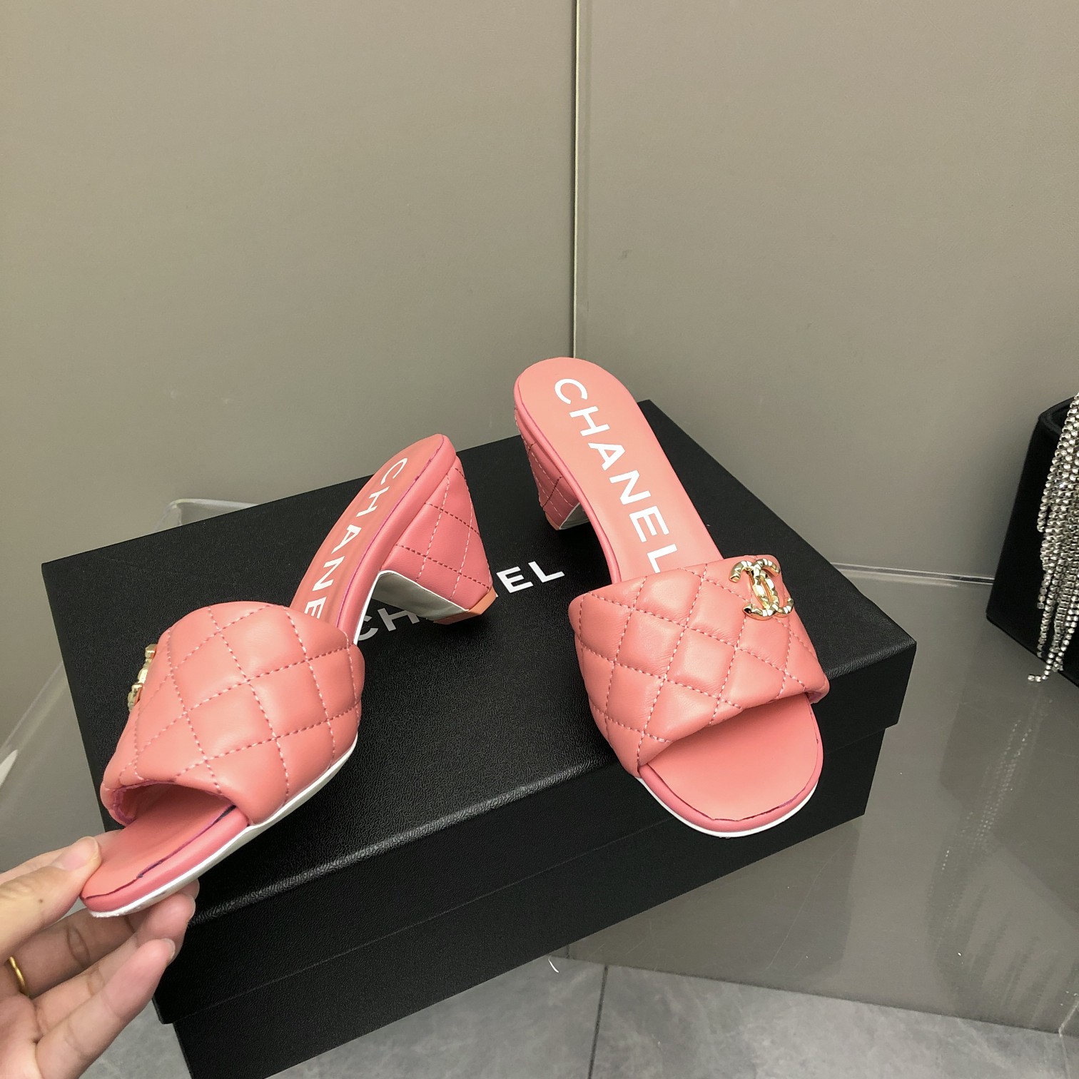 Chanel Lambskin Small Heeled Loafer Slippers