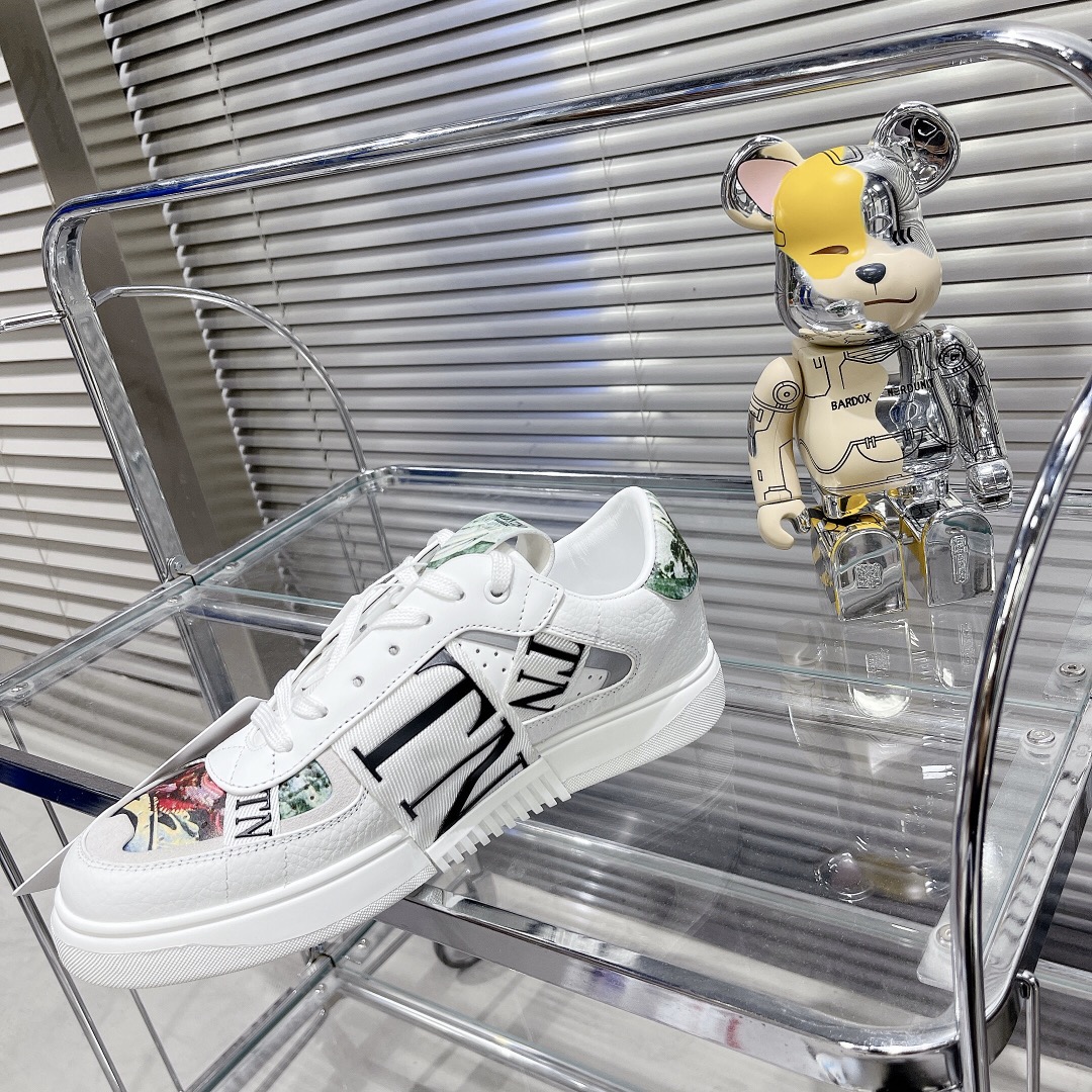 Valentino Women's Embroidered Calfskin Sneakers with Straps