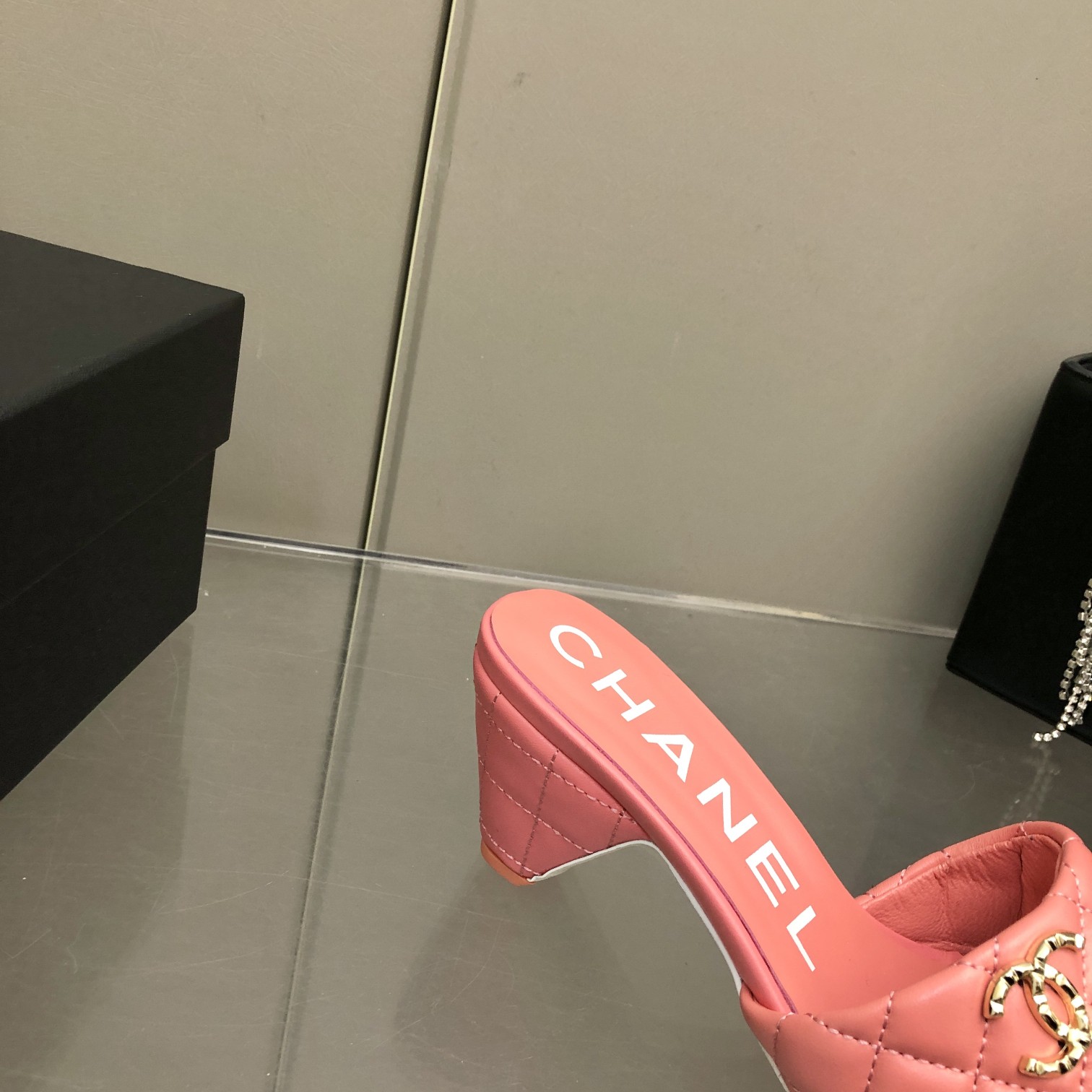 Chanel Lambskin Small Heeled Loafer Slippers