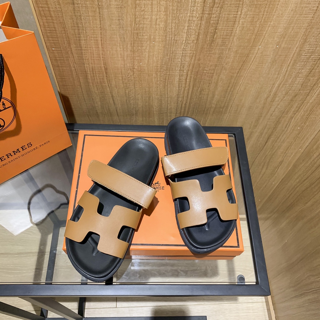 Hermès Classic H Logo Slip-On Sandals