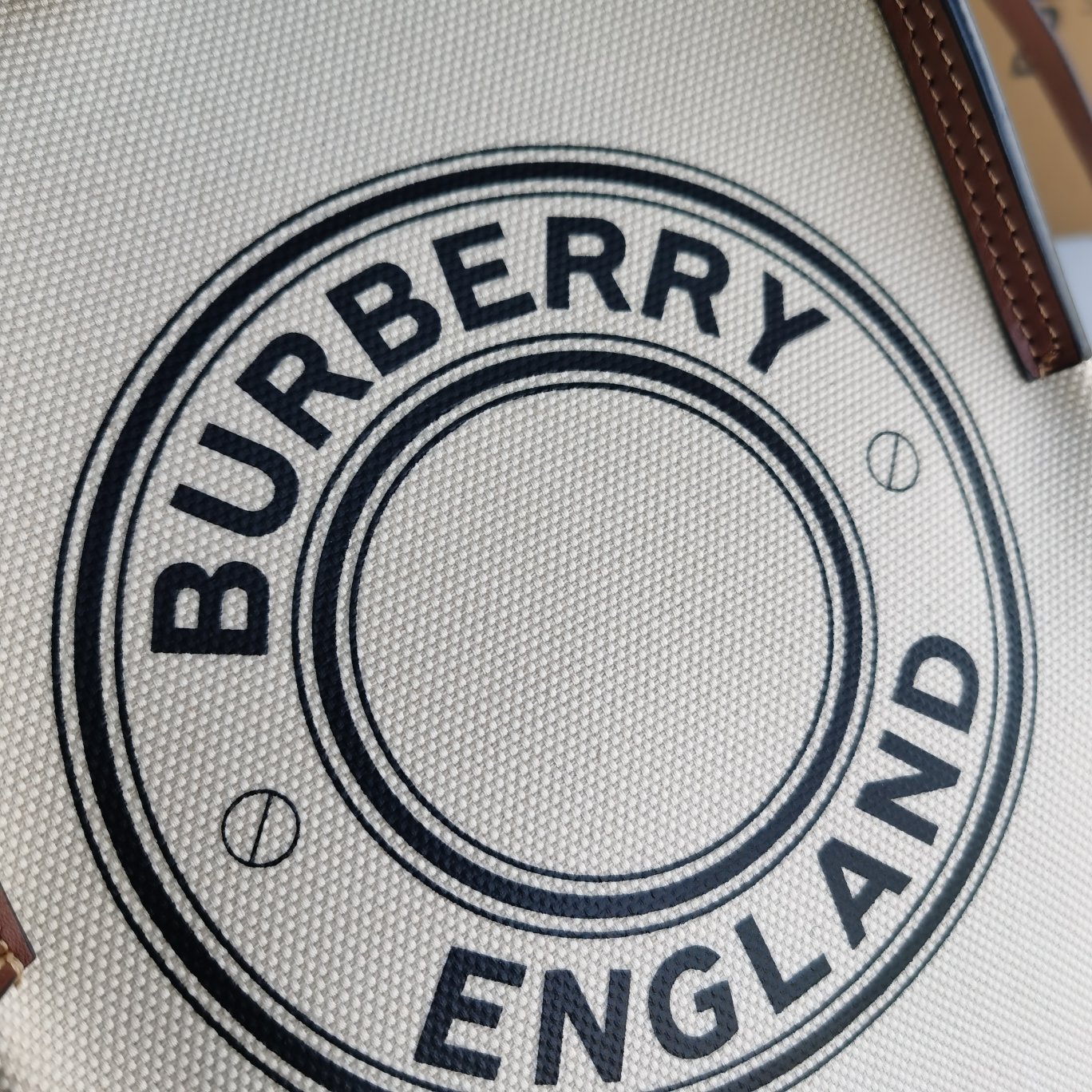 Burberry Equestrian-Inspired Cotton Canvas Tote Bag