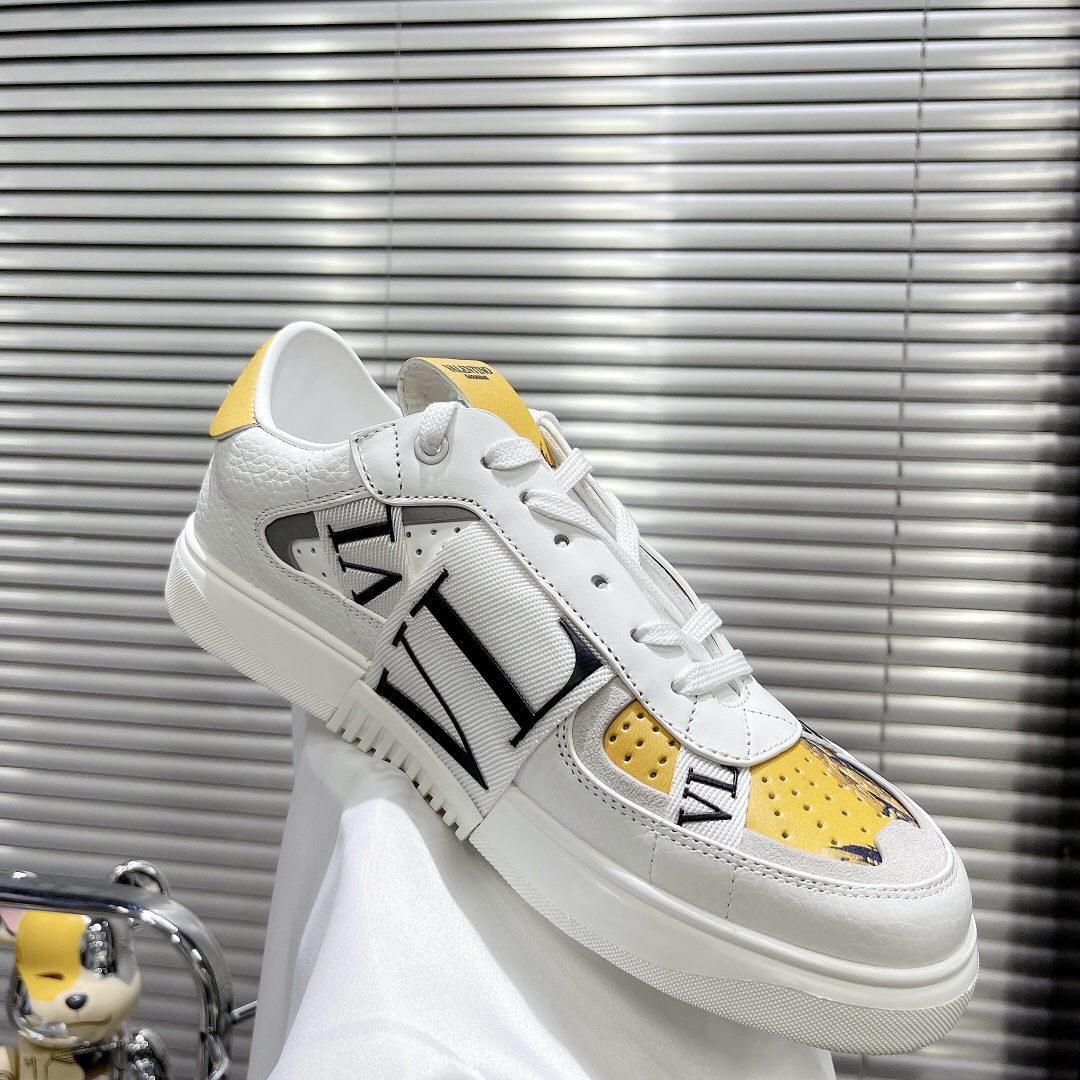 Valentino Women's Embroidered Calfskin Sneakers with Straps