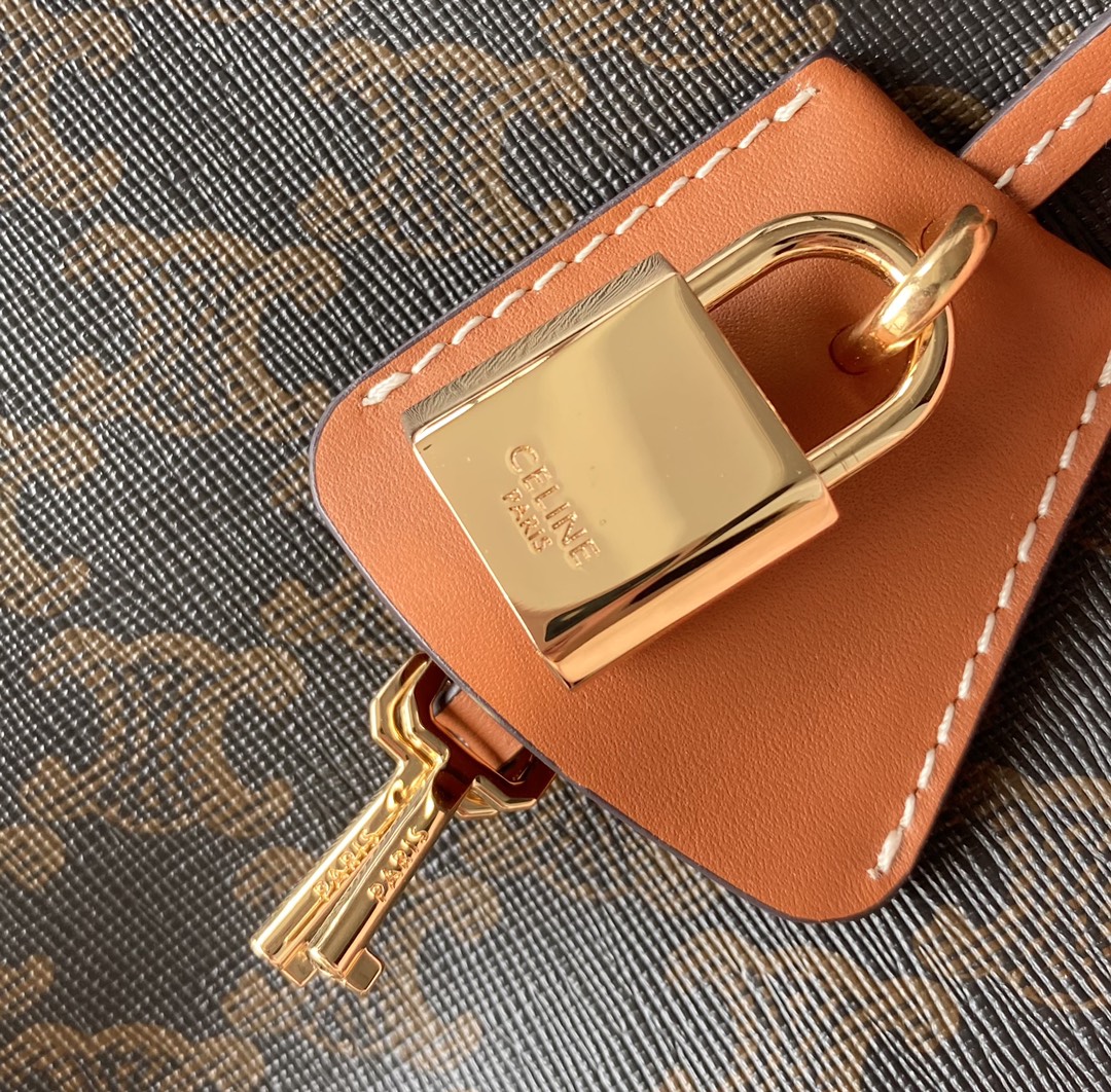 Original big brand luxury goods 1:1 high-end quality top qualityceline* TRIOMPHE old flower Boston / pillow bagOriginal big brand luxury goods 1:1 high-end quality top original size copy