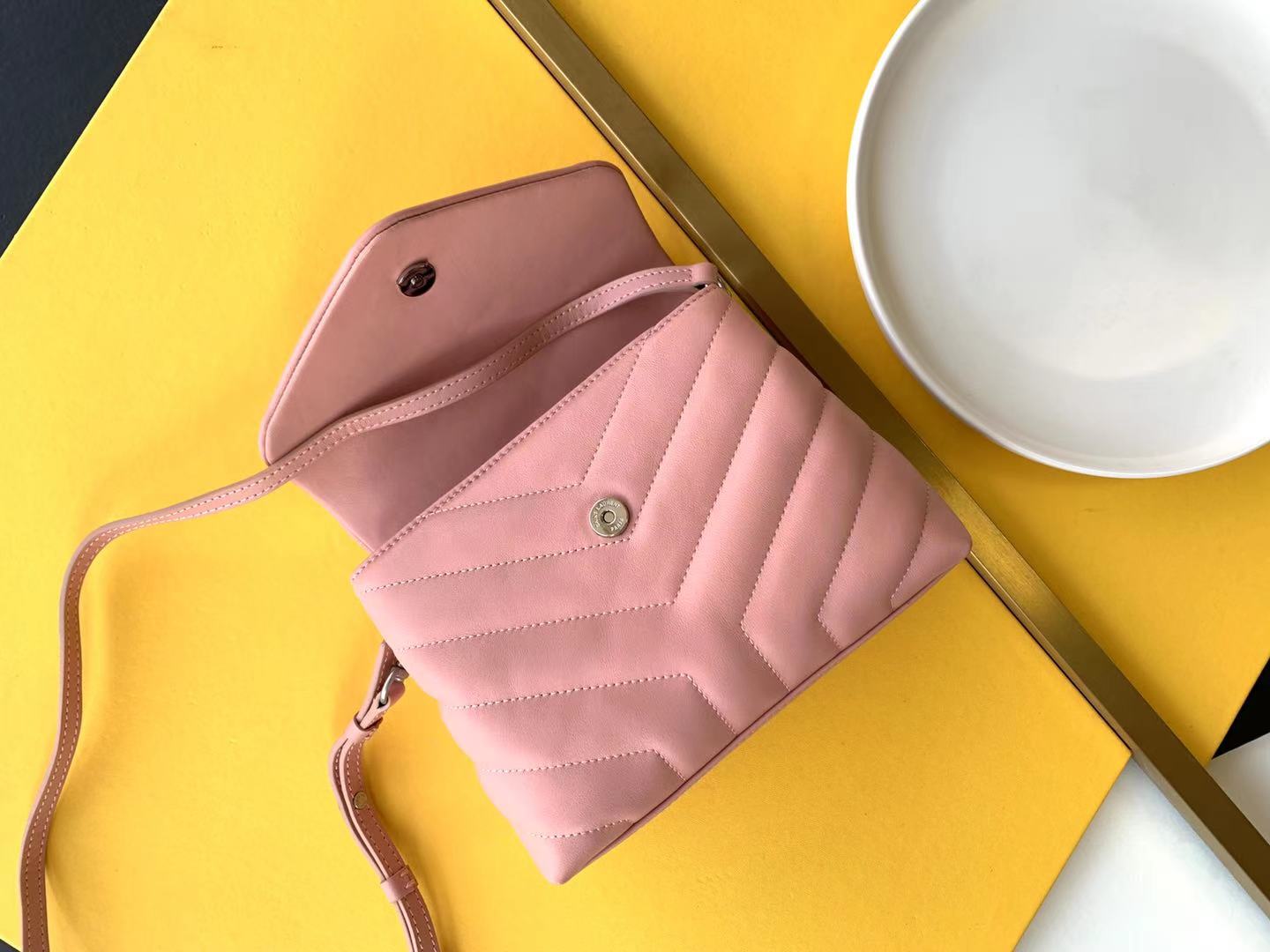 Saint Laurent Paris Pink Leather Women's Crossbody Bag