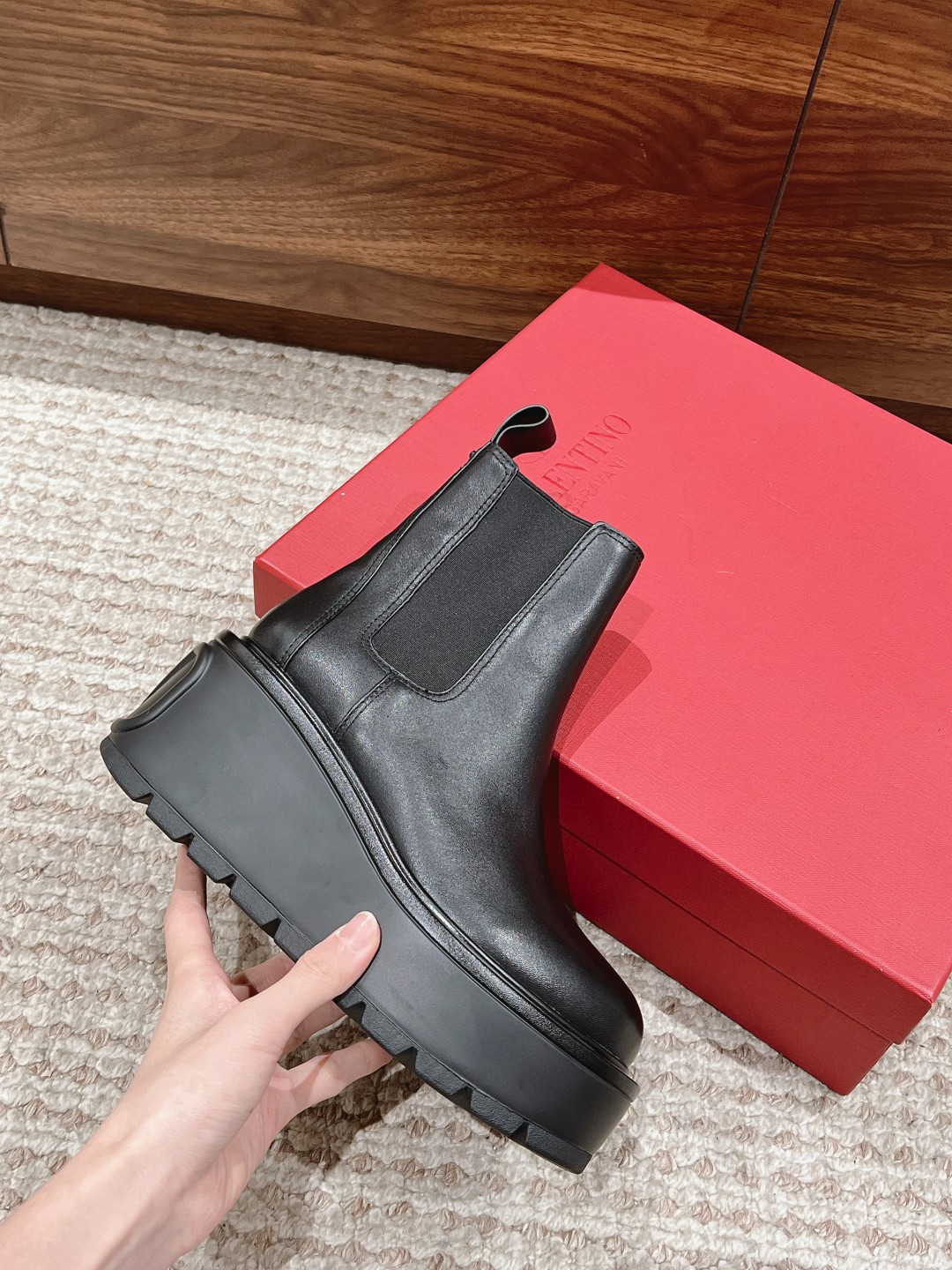 Valentino Leather Chunky Boot