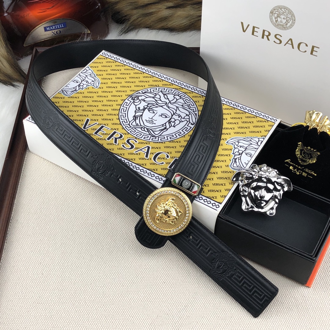 Versace Double-Buckle Belt Set