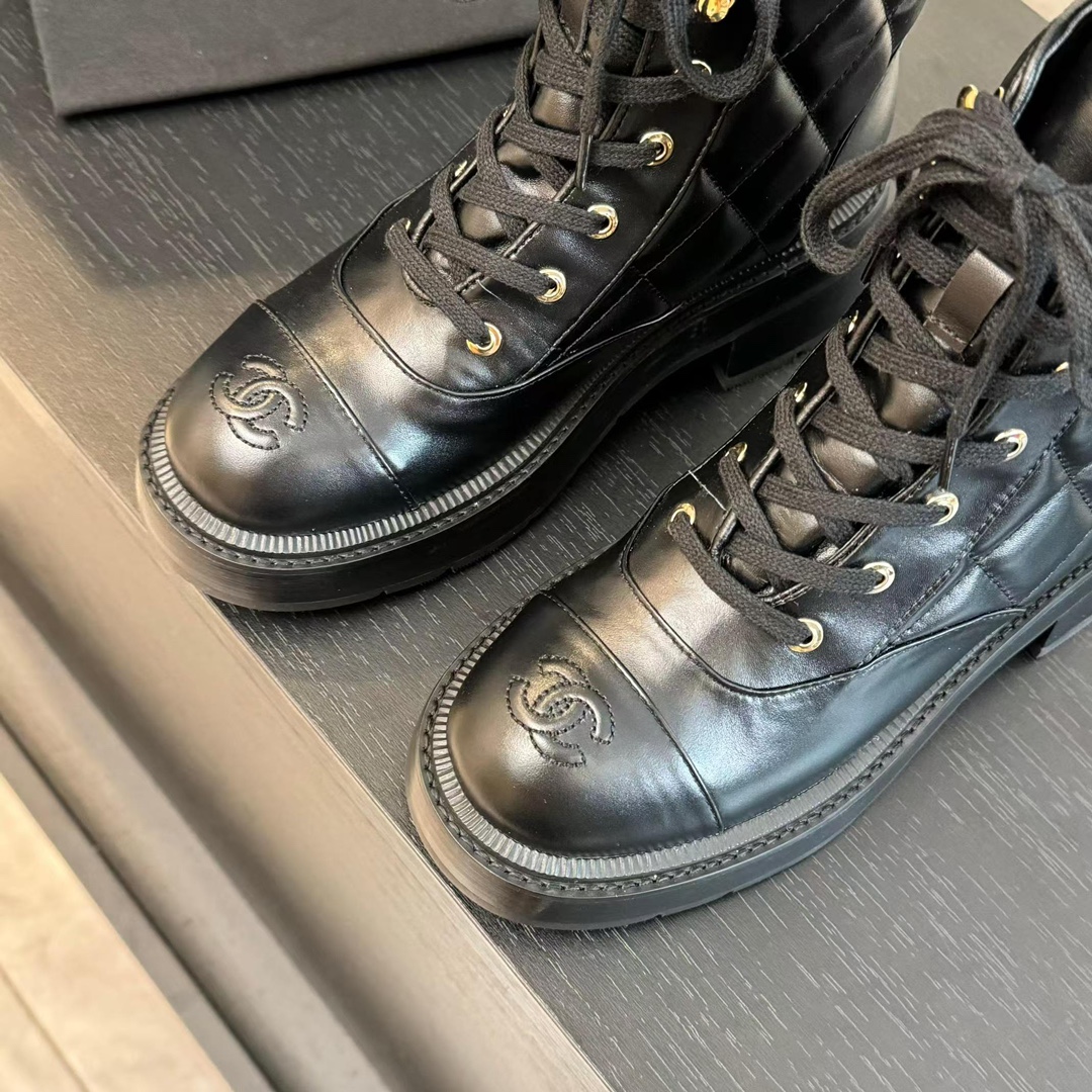 Chanel Sheepskin Short Boots