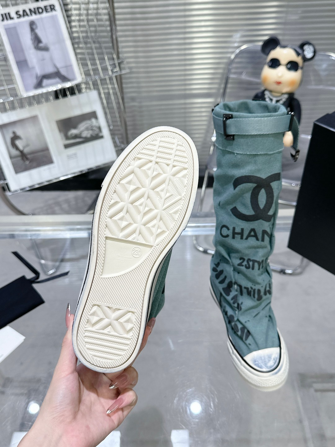 Chanel Pure Cotton Canvas High-Top Shoes