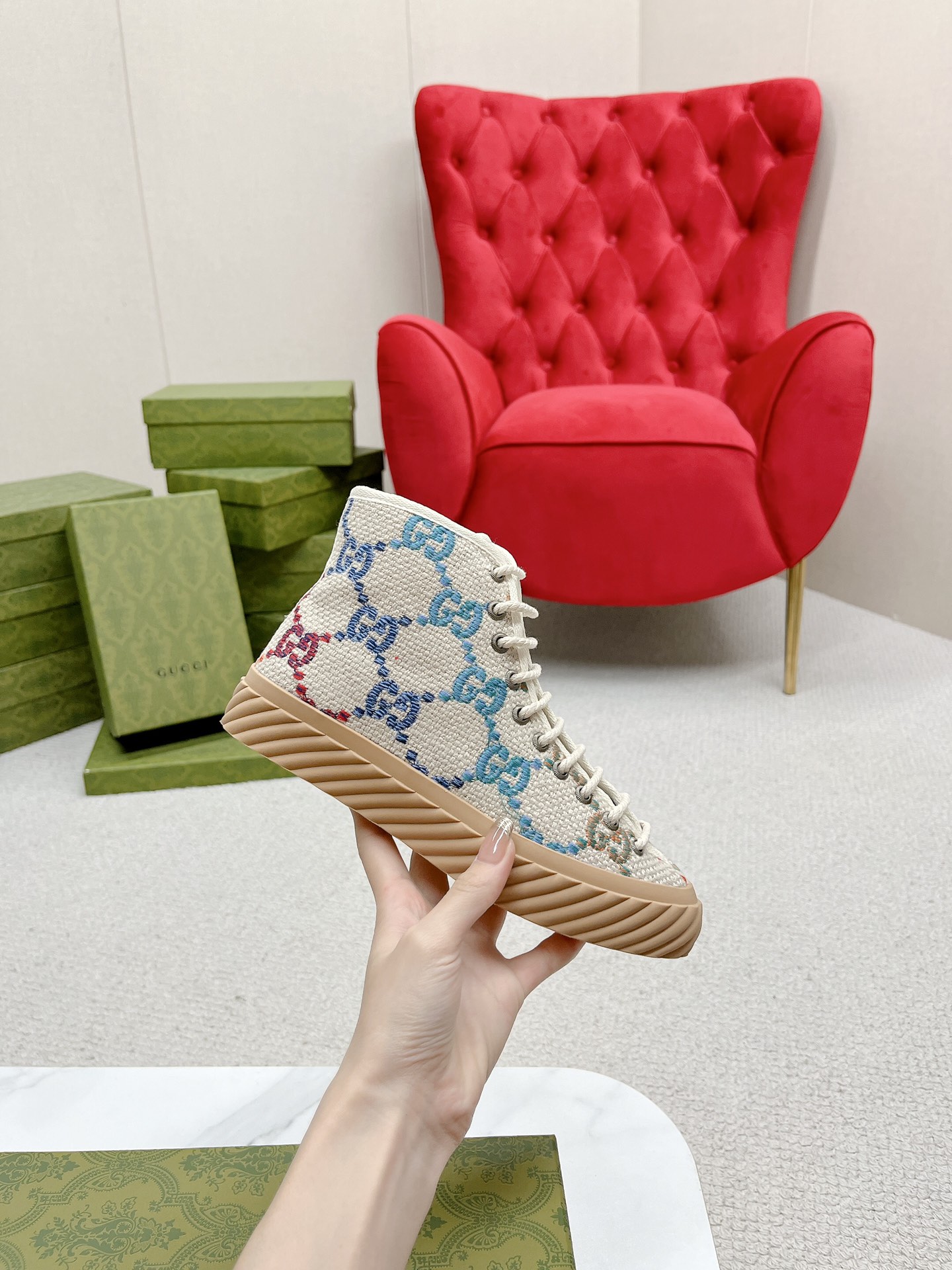 Gucci Classic Leather Sneakers/Flat Shoes