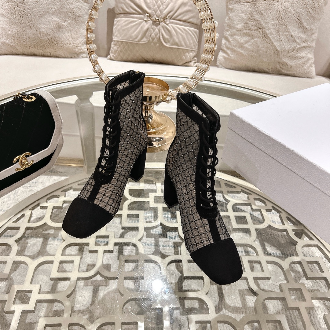 DIOR Spring-Summer Jardin d'Hiver Embroidered Jacquard Mesh Boots