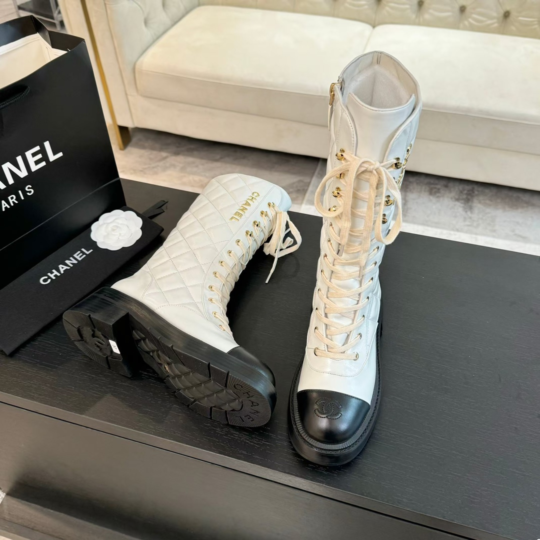 Chanel Sheepskin Over-the-Knee Boots