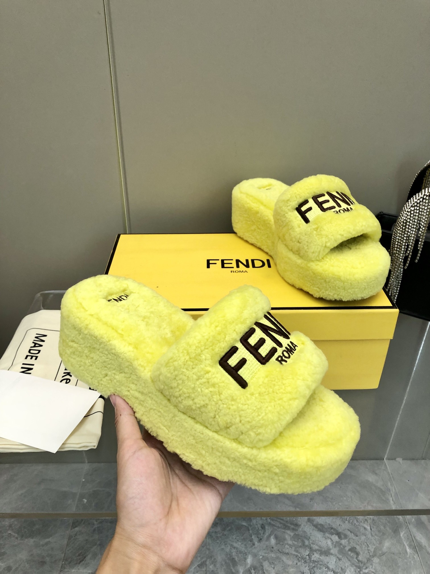 Fendi Furry Slippers
