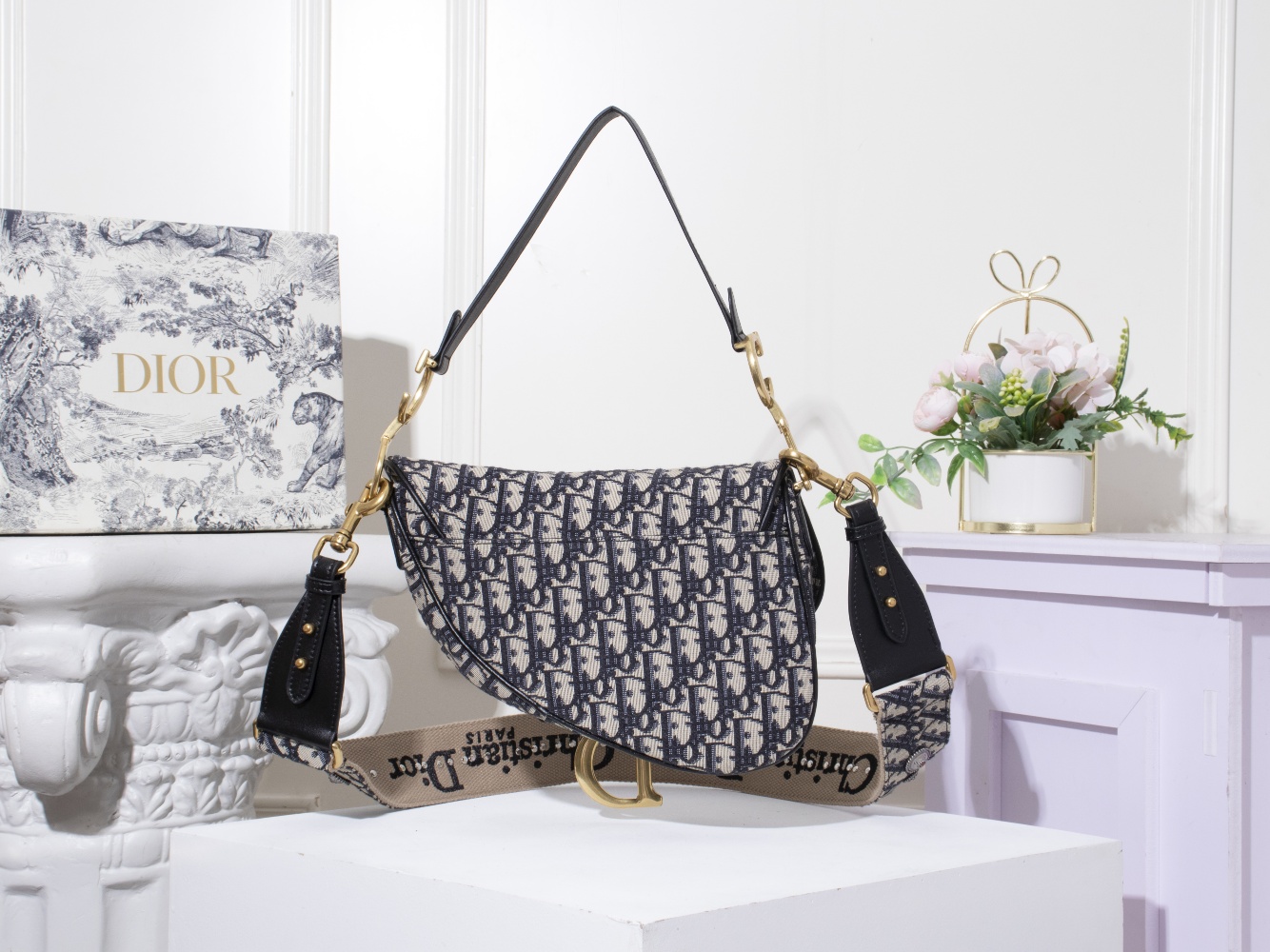 Dior Oblique Monogram Saddle Bag