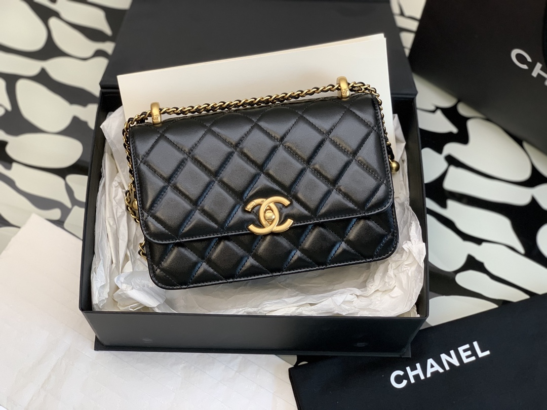 Chanel Calfskin Small Golden Sphere Bag