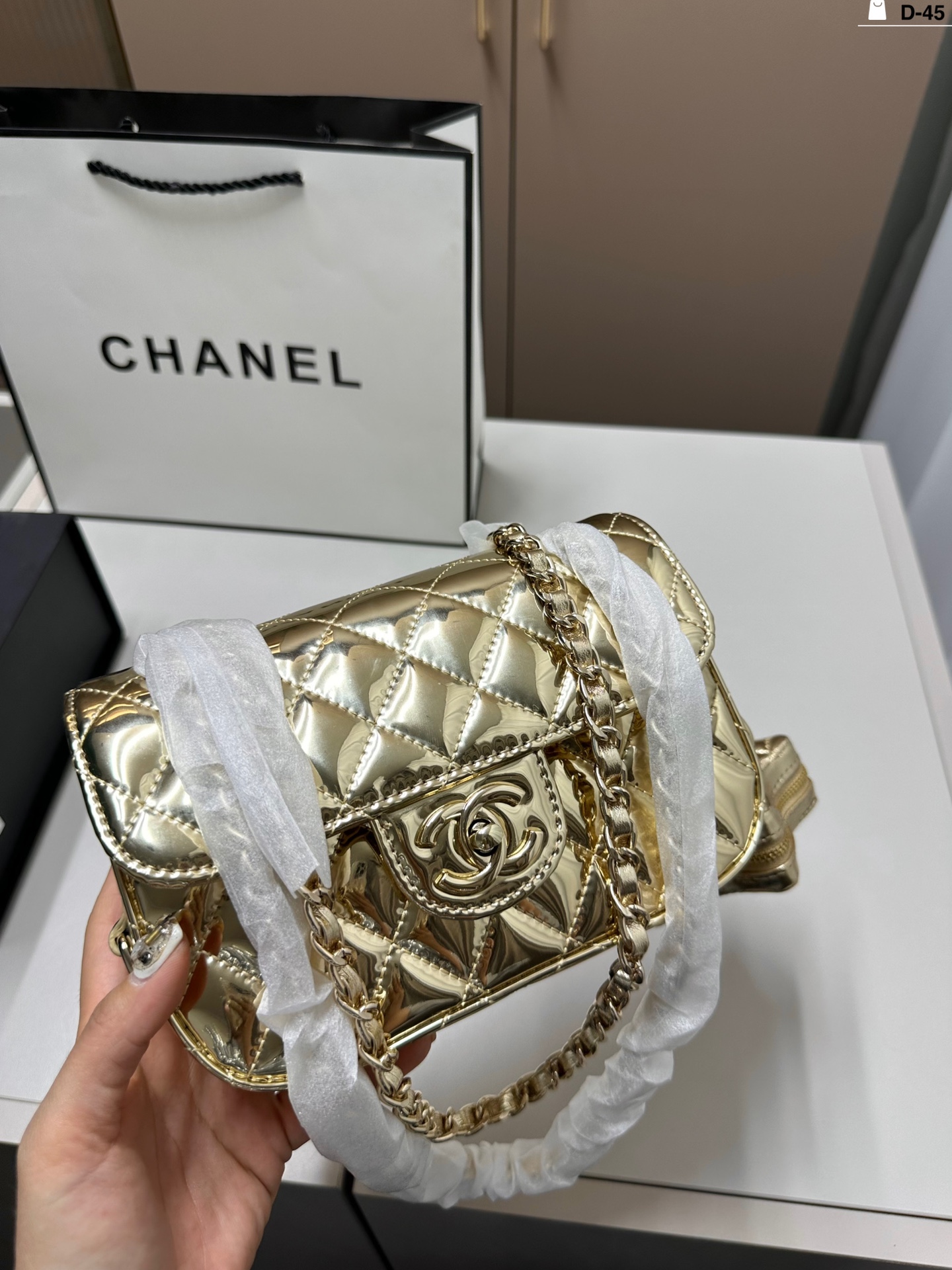 Chanel Patent Leather Chain Bag