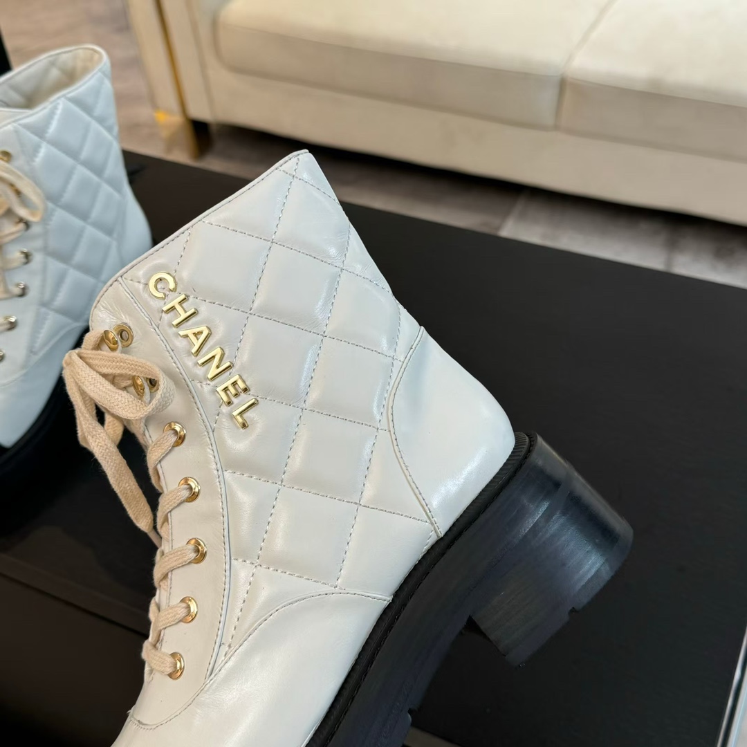 Chanel Sheepskin Short Boots