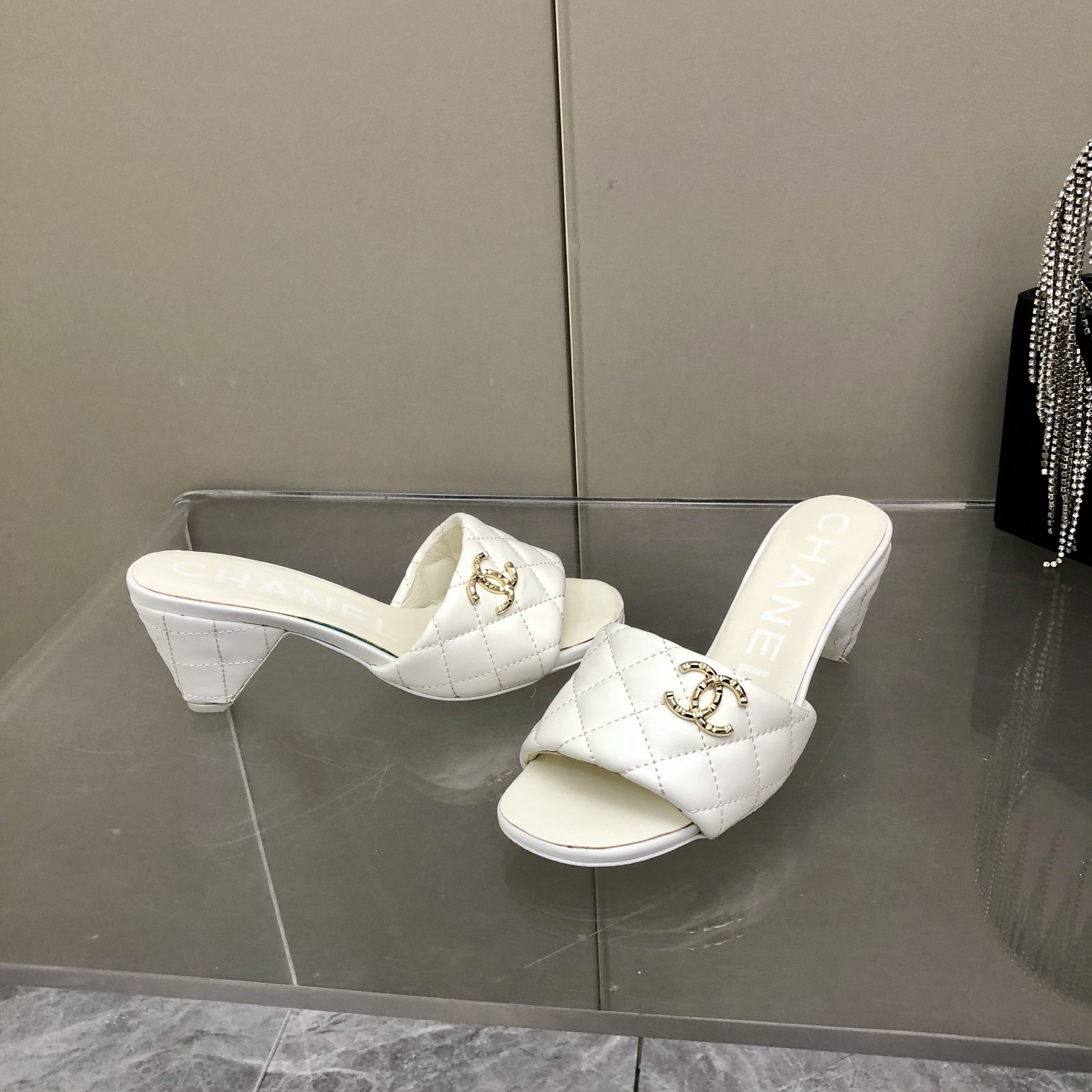 Chanel Sheepskin Low-Heel Mule Slippers