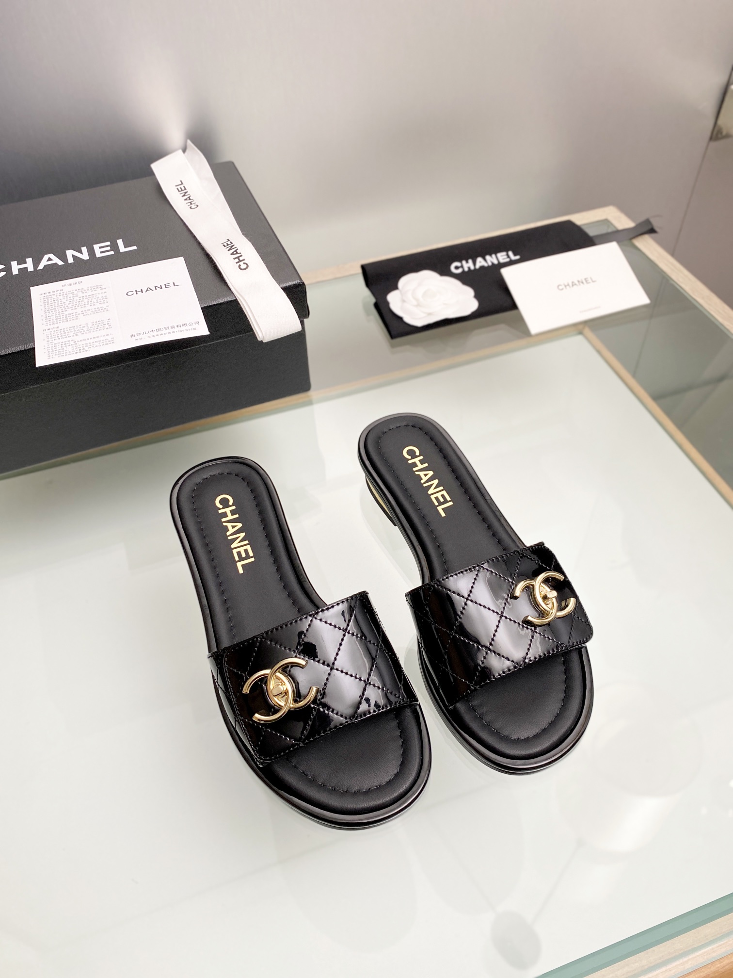 CHANEL Lambskin Slippers