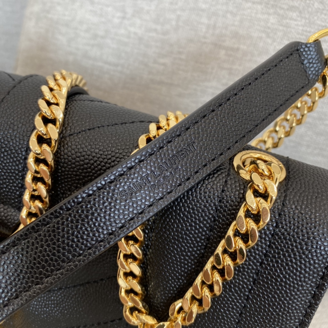 Saint Laurent Caviar Small Grain Leather Chain Bag