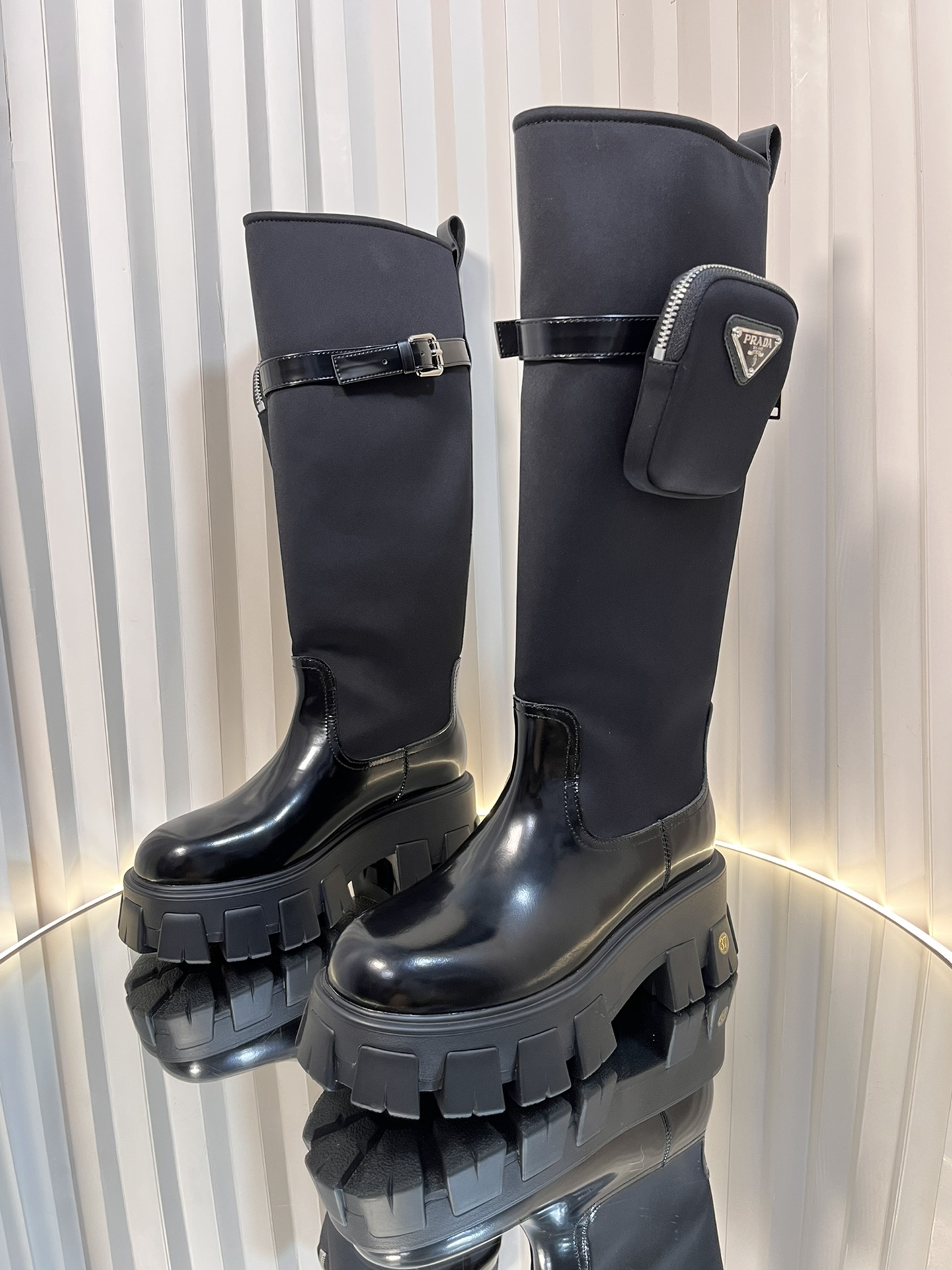Prada FW24 New Arrivals Leather Long Boots