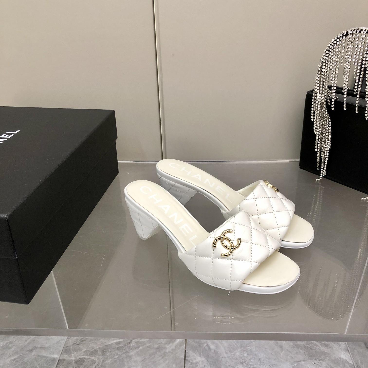 Chanel Sheepskin Low-Heel Mule Slippers