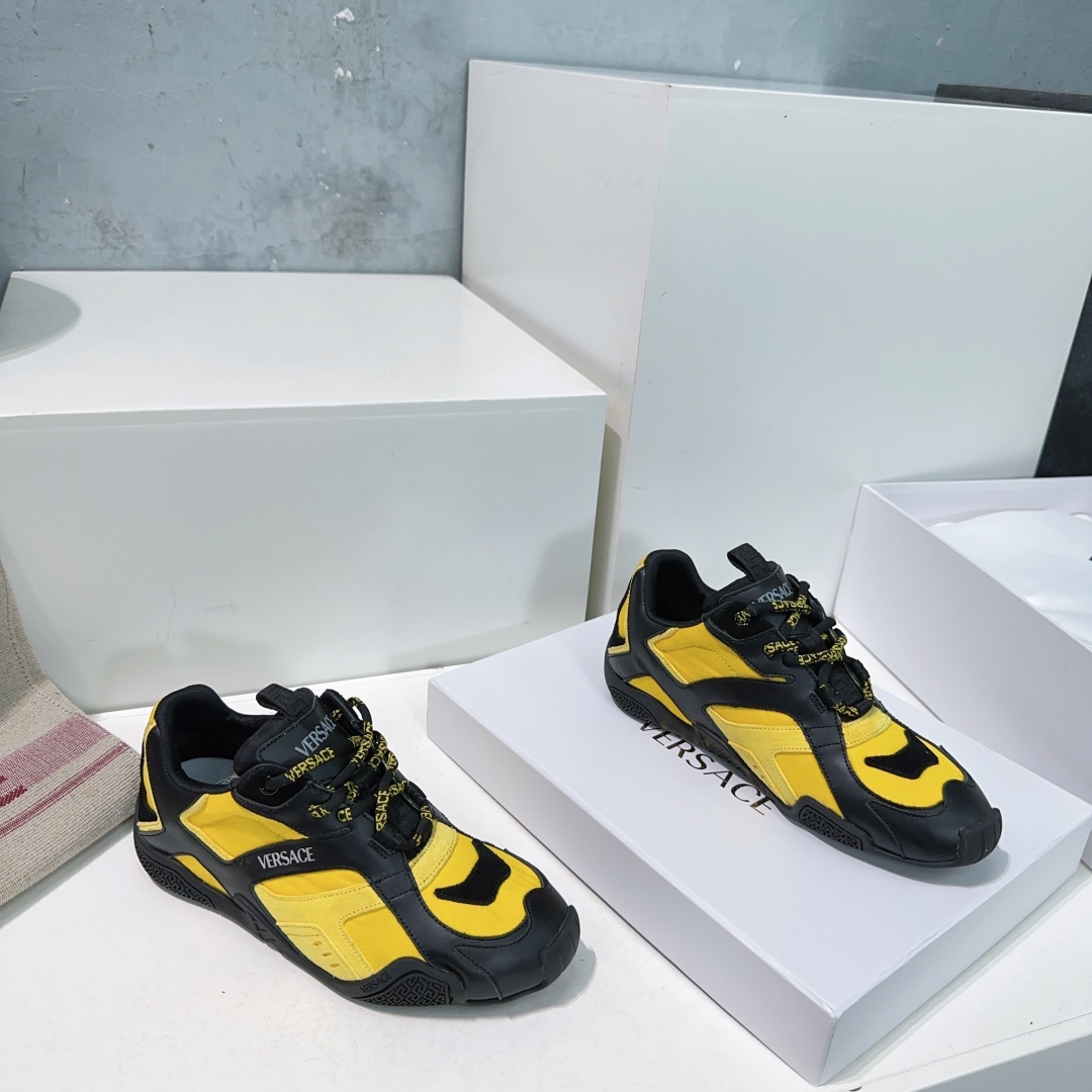 Versace Galaxia Leather Sneakers Casual Shoes