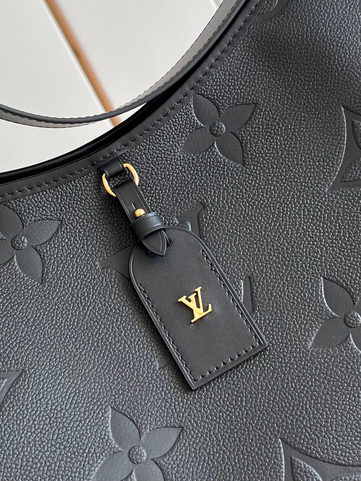 LV Black Leather Large Tote Bag