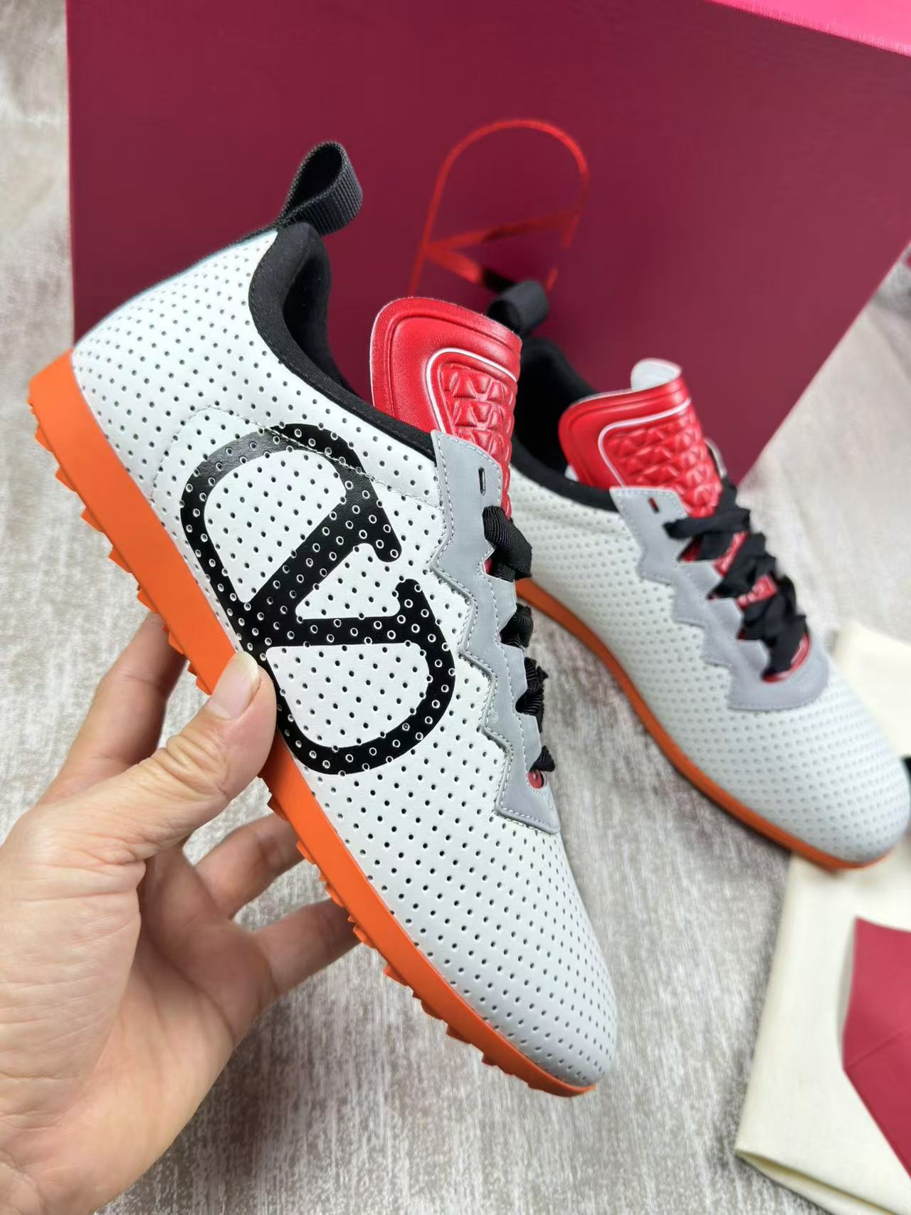 Valentino CHROMATHON Women's Perforated Suede Sneakers