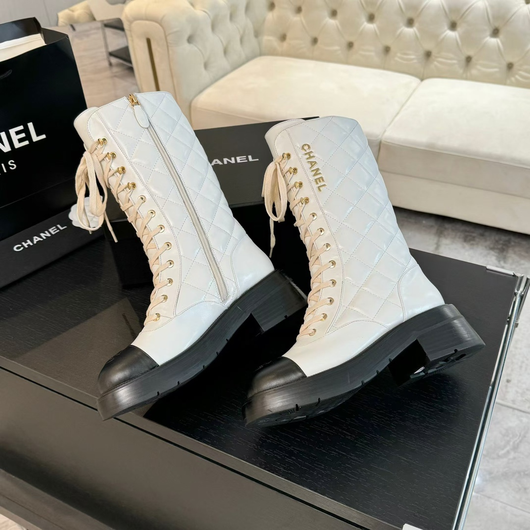 Chanel Sheepskin Over-the-Knee Boots
