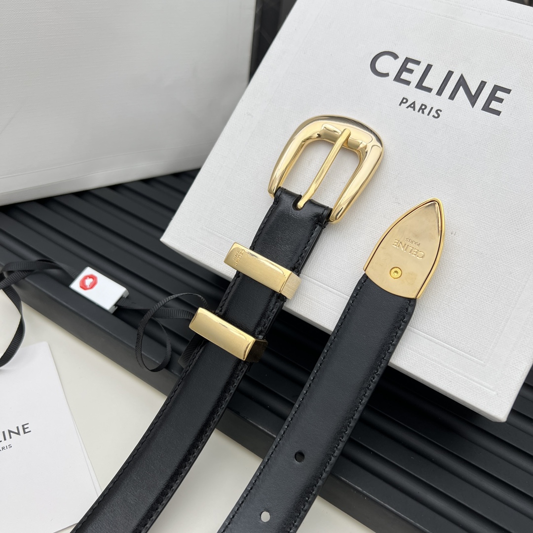 Celine Leather Elegant Thin Belt