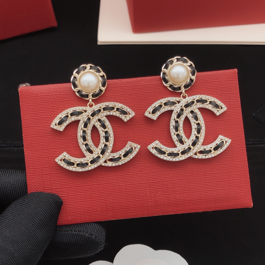 Chanel Leather Earrings