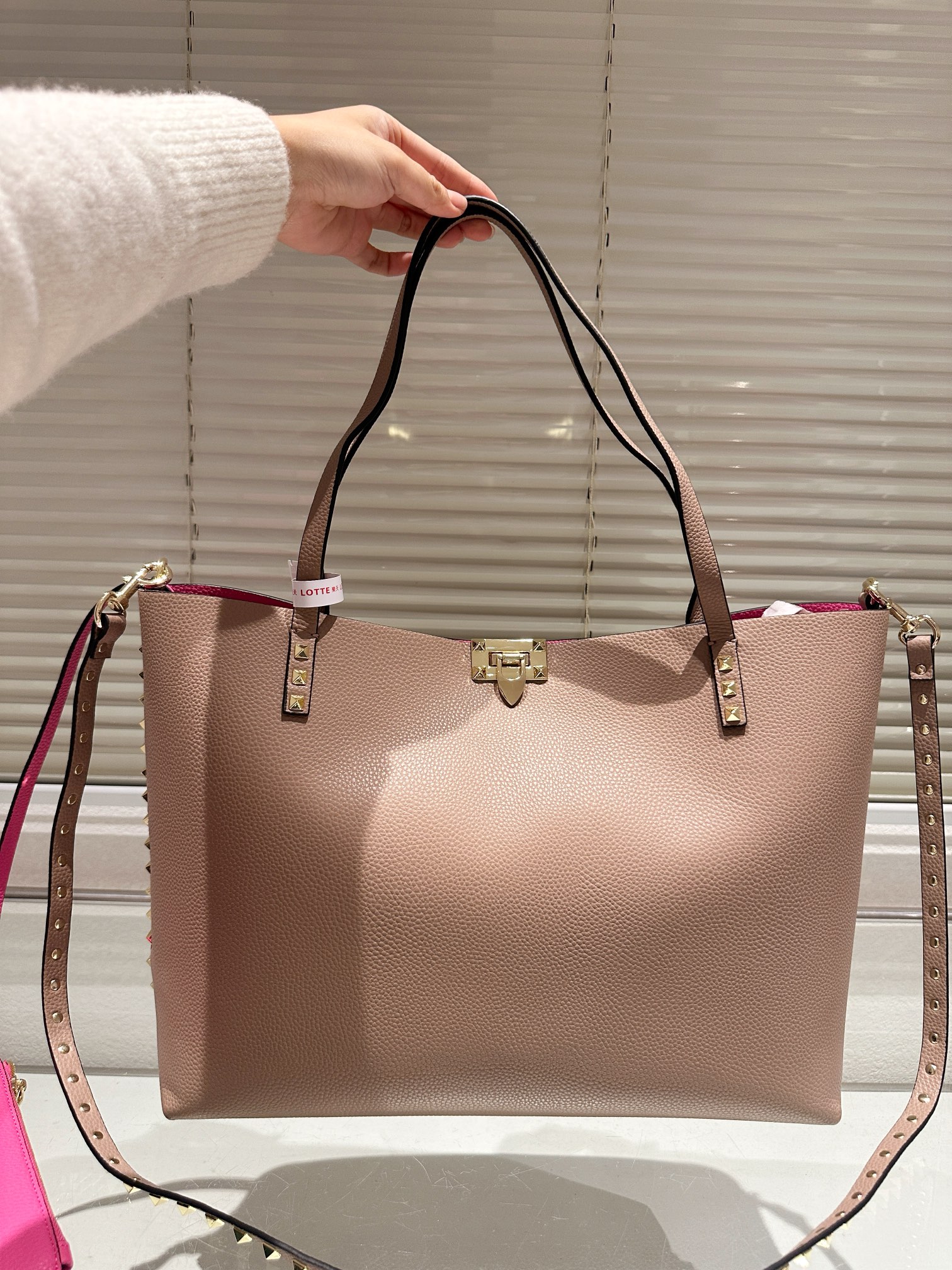 Valentino Leather Large Tote Bag