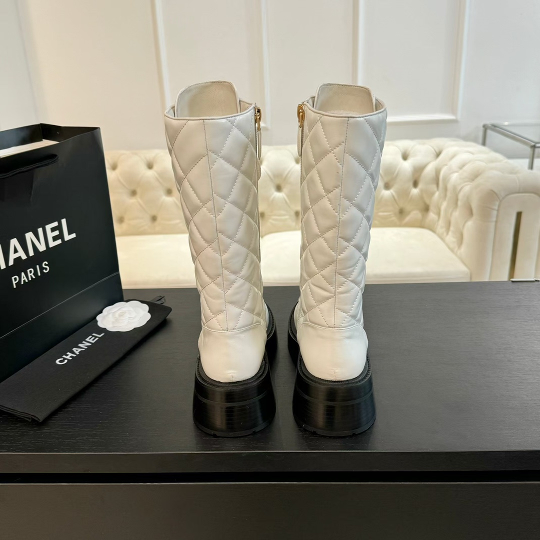 Chanel Sheepskin Over-the-Knee Boots