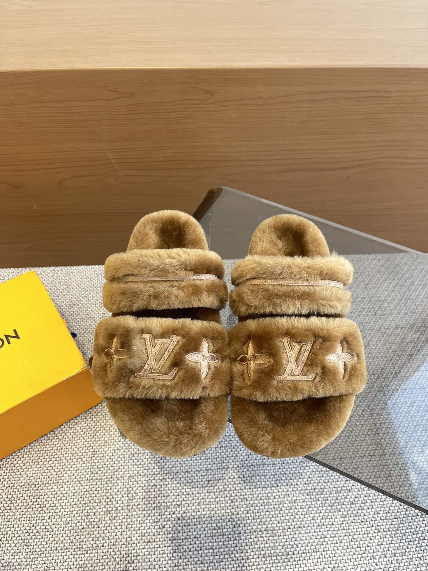 LV Flat Wool Slippers