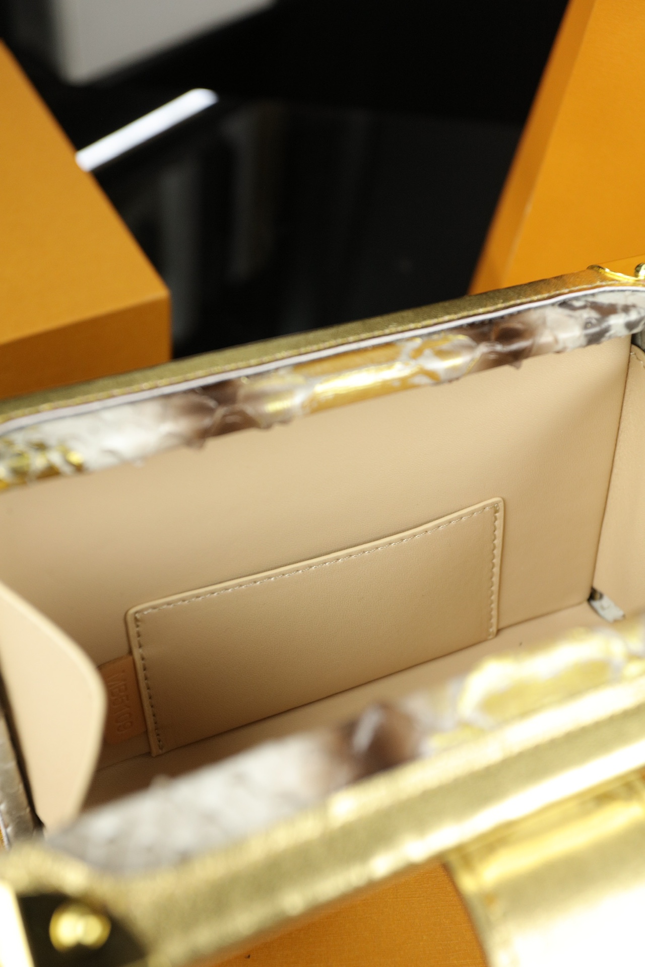 LV Petite Malle Crocodile-Textured Box Bag