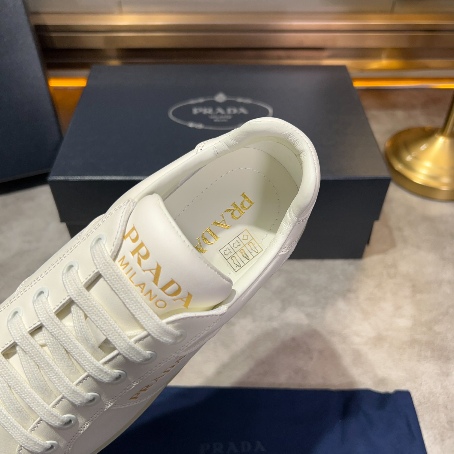 Prada White Lace-Up Sneakers