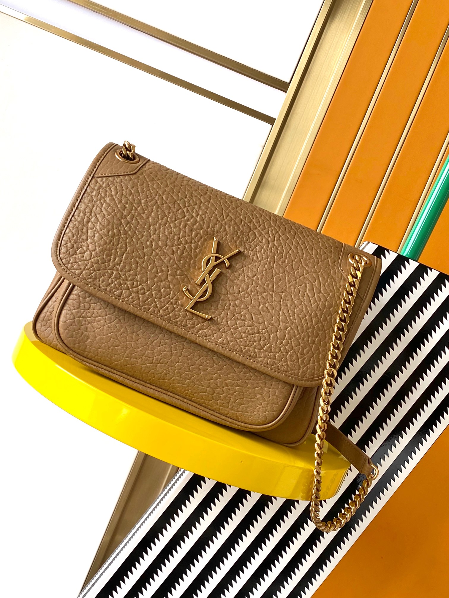 Saint Laurent NIKai Medium Flip Clutch with LE CASSANDRE Metal Accents