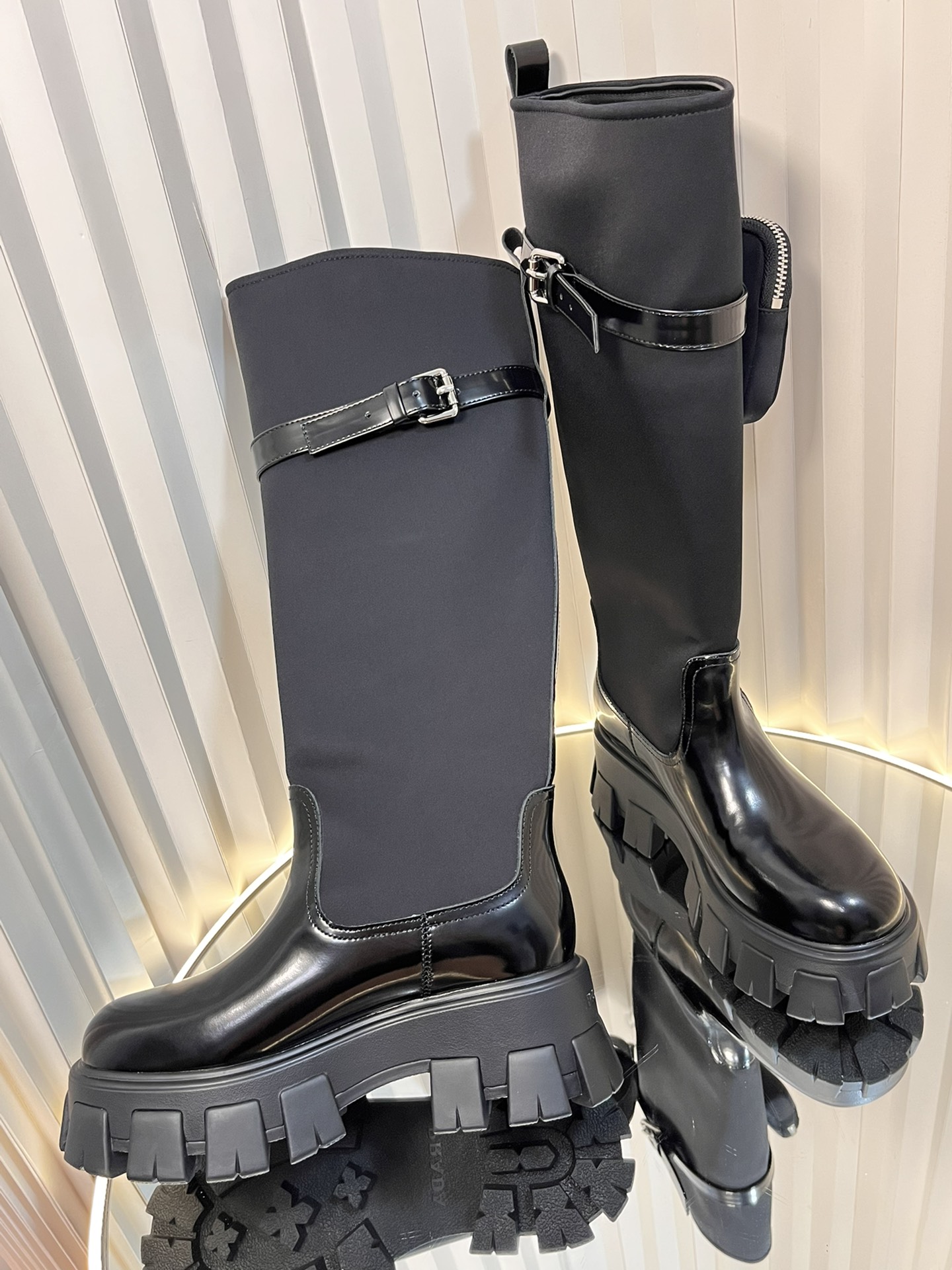 Prada FW24 New Arrivals Leather Long Boots
