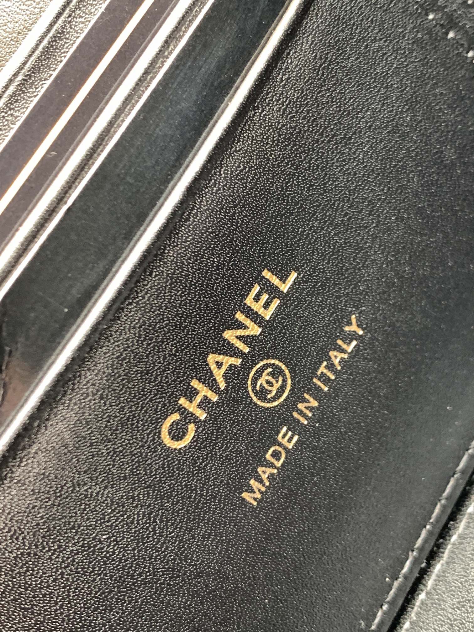 Chanel Black Lambskin Chain Bag