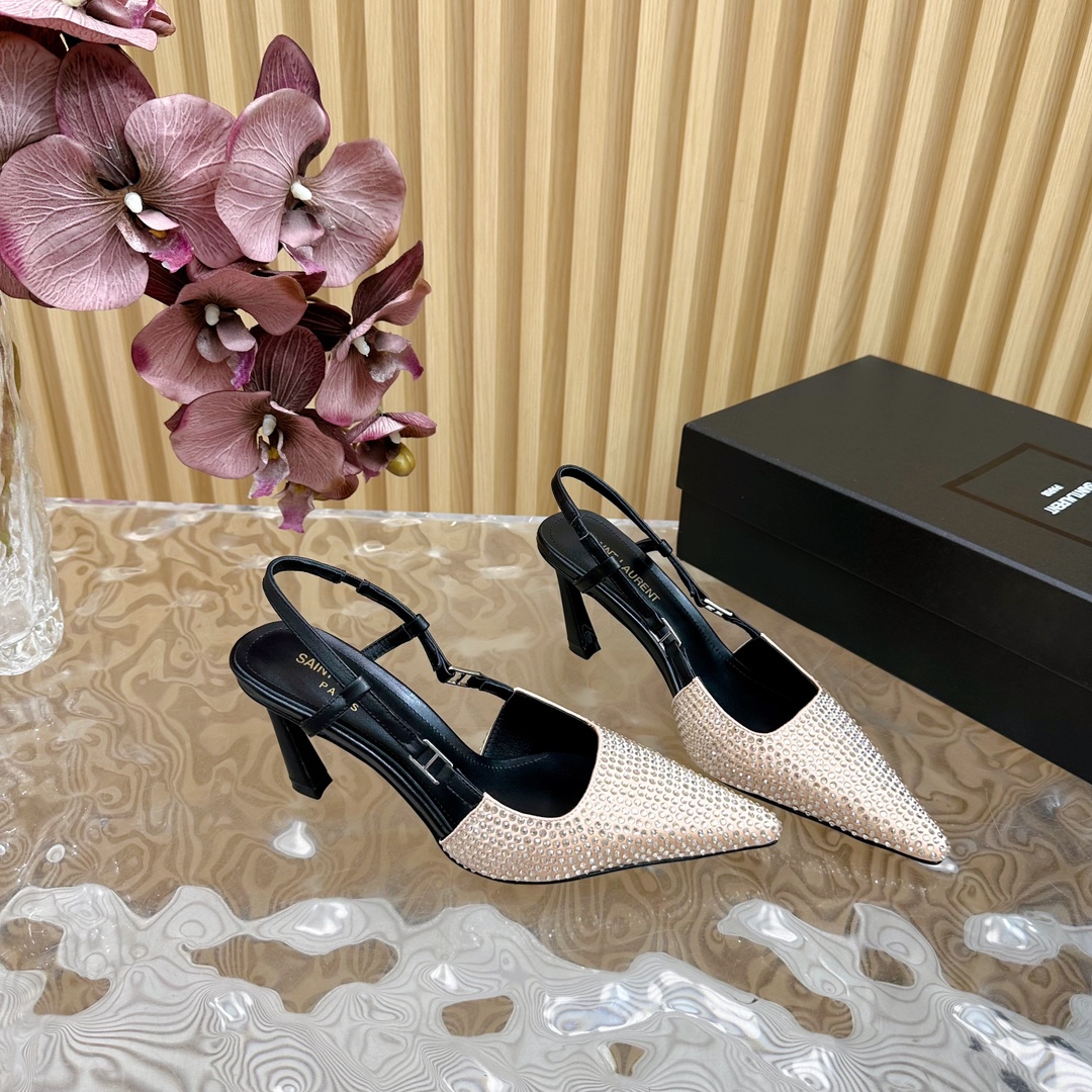Saint Laurent Australian Diamond Cat-Heel Shoes