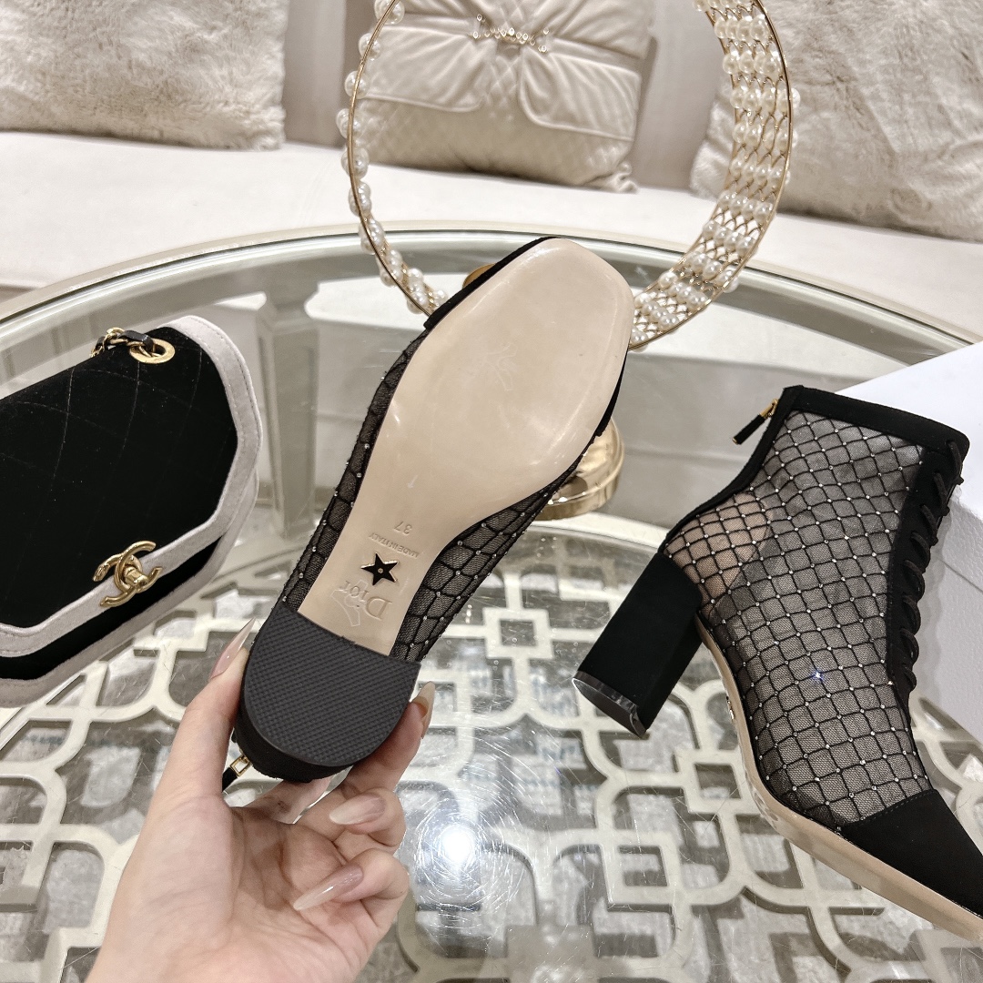 DIOR Spring-Summer Jardin d'Hiver Embroidered Jacquard Mesh Boots