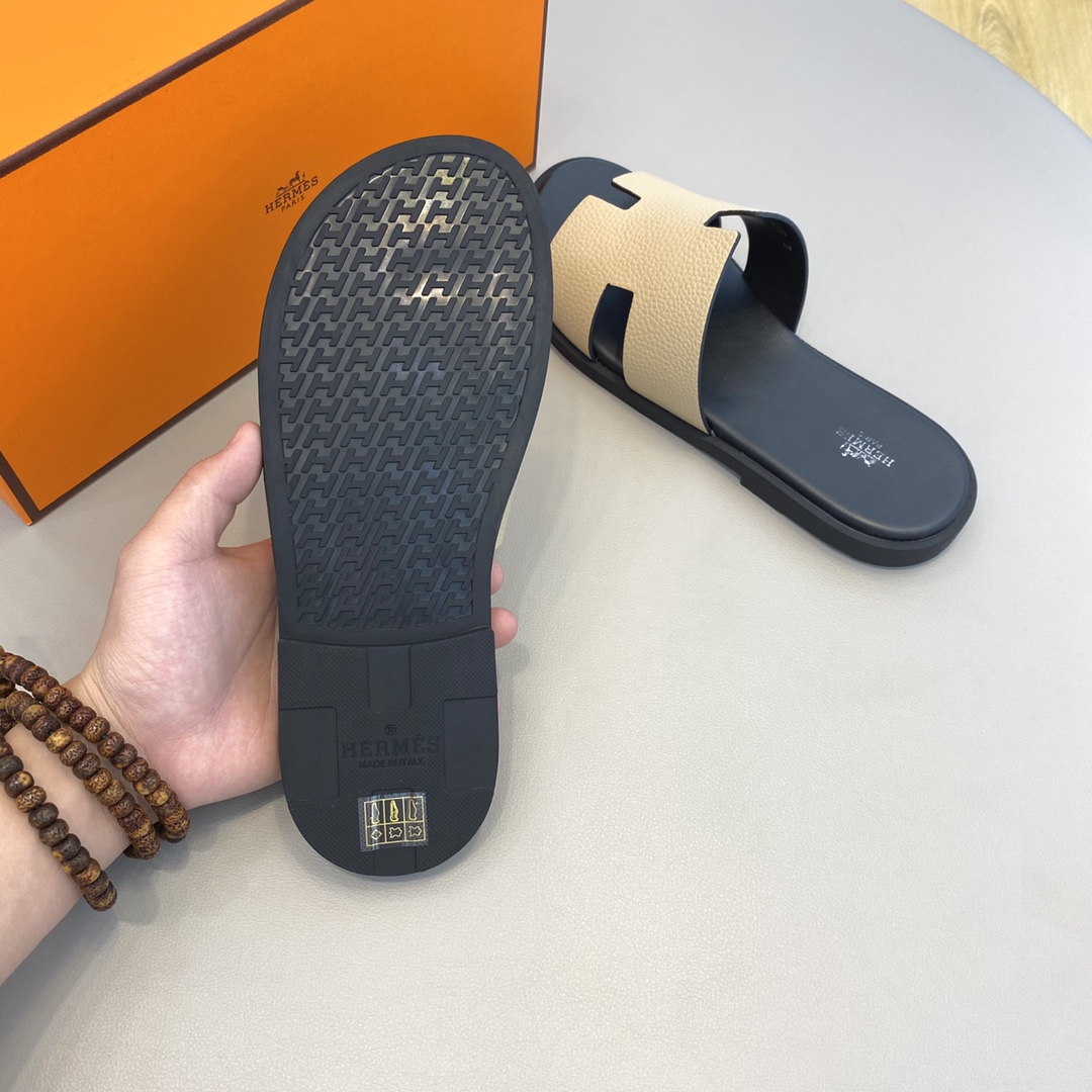 Hermès Classic H Logo Slip-On Sandals